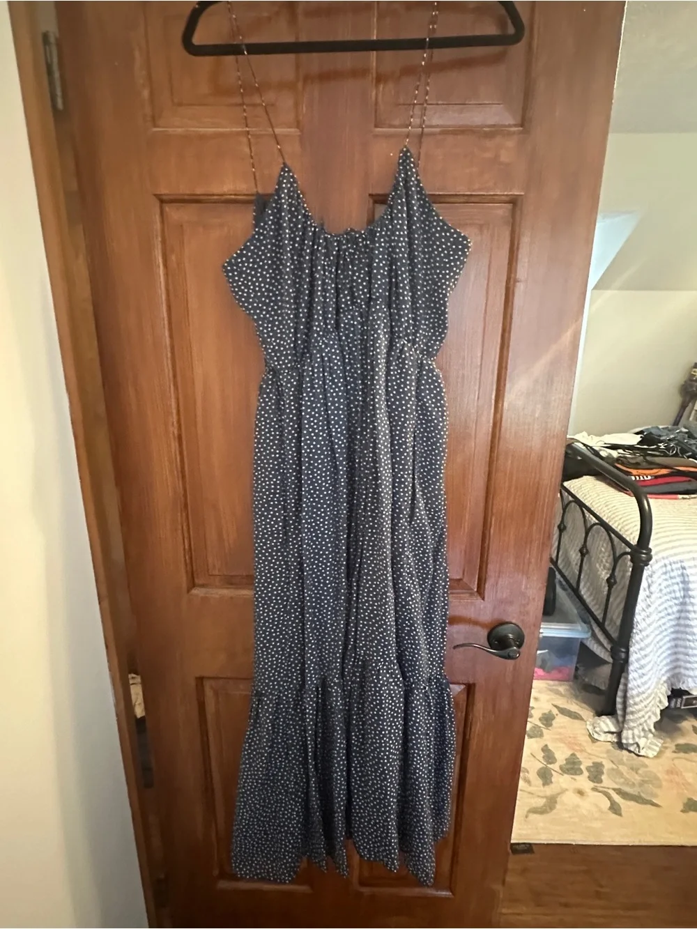 Abercrombie & Fitch Navy Polka Dot Maxi Dress